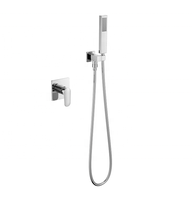 Ensemble de robinetterie de douche encastrée moderne avec poignée et panneau en plastique pour usage extérieur en hôtels, appartements et villas, eau chaude et froide