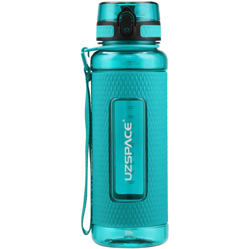 Runzuzz — pichet d'eau à large bouche, sans BPA, avec échelle de milnitre, bouteilles de boisson réutilisables antidérapantes pour le Camping