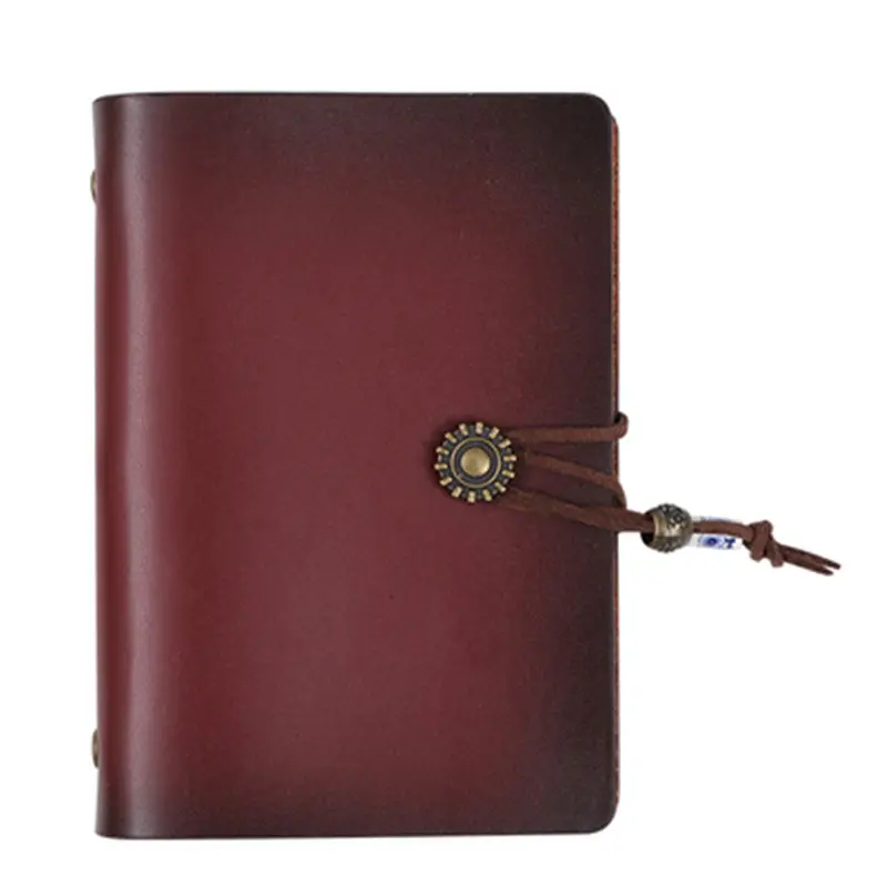 2020 Desain Baru Saku Notebook PU Kulit Vintage Jurnal Diary Spring Binder Kosong Dalam Halaman Notebook