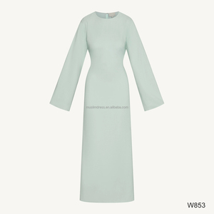 <span class=keywords><strong>Robe</strong></span> <span class=keywords><strong>longue</strong></span> maxi élégante 2026 personnalisée à manches évasées, avec ceinture à nouer au dos, coupe ajustée, pour femmes musulmanes, en mélange de lin, idéale pour le quotidien et les occasions formelles - Product Image 2