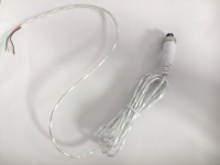 Câble Connecteur Aviation Mâle 4 Broches 2m PVC Transparent Blindage Aluminium + Tressé Anti-Interférence Industriel/Médical