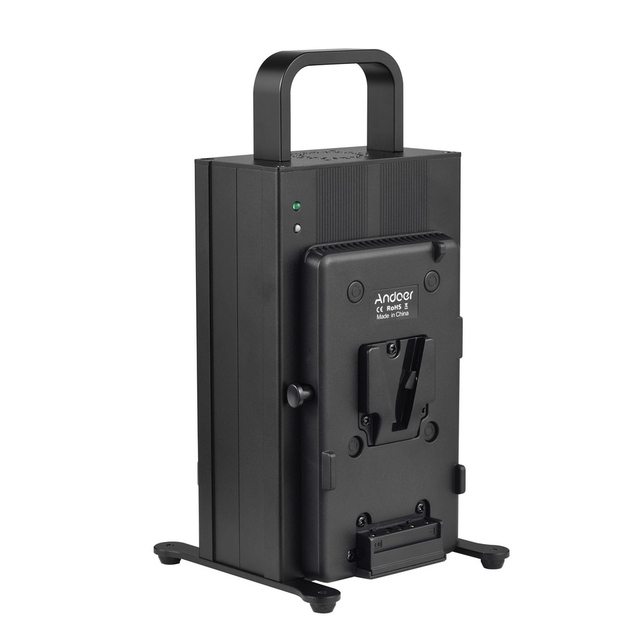 Andoer V Lock Battery Charger Dual Channel V-Mount Fast Charging Battery Charger for 14.4V/14.8V V-Mount Batteries