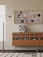 Cadre photo mural magnétique décoratif en acier inoxydable et bois massif, style coréen, pour entrée