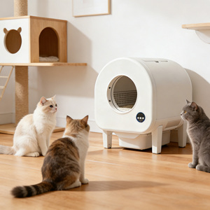 Bac à litière intelligent pour chat, directement de l'usine, contrôle par application WiFi, entièrement fermé, anti-éclaboussures, durable - Product Image 1