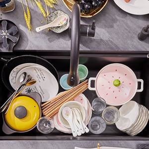 Fregadero de Cocina de Granito Negro y Cuarzo, de un Solo Tazón Grande, para Instalar Bajo Encimera, Engrosado, Fácil de Limpiar - Product Image 3