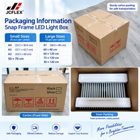Boîte à lumière LED ultra-mince à cadre en aluminium, panneau en verre trempé avec bande lumineuse pour publicité A4 A3 A2 A1
