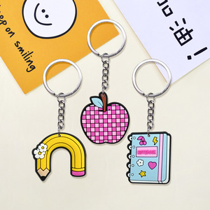 2026 Custom Removable DIY Pvc Cartoon School Study Keychain Charms Keychain Llaveros Key <b>Ring</b> for Student - Product Image 3