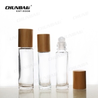 Flacon roll-on d'attar en verre avec bouchon en bambou et boîte personnalisée, 30 ml, pour huiles essentielles, marque privée