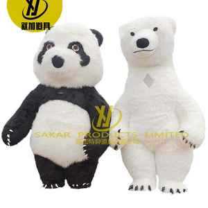 Khổng lồ Inflatable đi bộ Panda Linh Vật Trang phục vui Gấu bắc cực Linh Vật Trang Phục Gấu trúc cho quảng cáo - Product Image 1