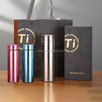 500ml Titane Tasse Isolée Sous Vide Double Paroi Cadeaux D'affaires Thermos Thermique Flocon De Neige En Métal Titane Bouteille D'eau