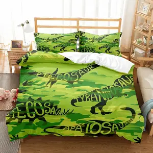 Low Price Custom Design Cartoon Dragon Printed 3D Polyester Pillowcase Duvet Cover Set for King Size Bed