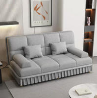 Canapé-lit compact inclinable pliable en velours convertible pour appartement locatif, salon, capacité double assise