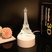 Lampe de table créative 3D avec interface Type-C, lampe d'ambiance de chevet en acrylique, LED 16 couleurs, 3 piles AA, portable