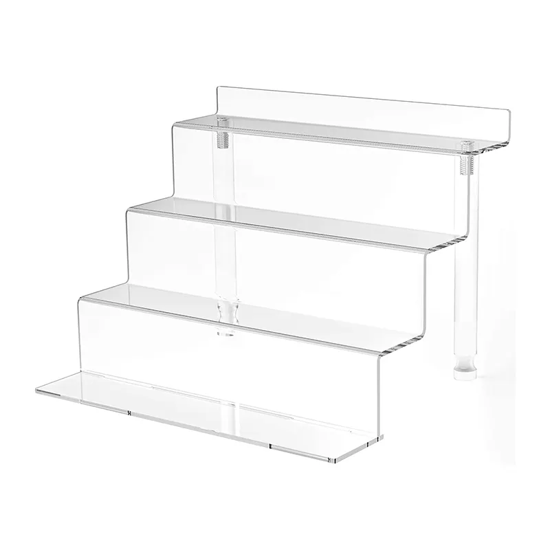 Riser Display Shelf Clear Conutertop Desktop For Decoration and Organizer 4 Tier Acrylic Display Riser for Figures