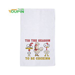 ผ้าเช็ดครัวลายวาฟเฟิล ขนาด 40x60 ซม. สำหรับพิมพ์ลายแบบซับลิเมชั่น พร้อมโลโก้ตามสั่ง - Product Image 2