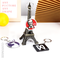 Porte-clés en acrylique personnalisé ODM/OEM, double impression, breloque transparente, accessoire de porte-clés en plastique sur mesure