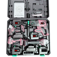 Kit de Visseuse à Chocs sans Fil Compacte Saktec Factory 21V Portable Électrique et Perceuse-Visseuse sans Balais 18V à Batterie au Lithium