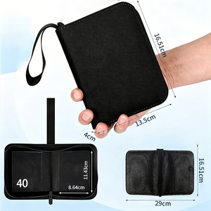 Mini classeur pour cartes à collectionner avec 40 pochettes à chargement latéral, capacité de 200 cartes, couverture en PU, reliure cousue, imperméable, pour collectionneurs et enfants - Product Image 2