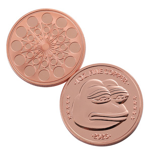 Moneda Coleccionable de Cobre Puro 999 de 1 Onza con Relieve 3D Personalizado de la Cara de Pepe, Nueva Moneda de Cobre Puro con el Meme de Pepe 2026 - Product Image 2