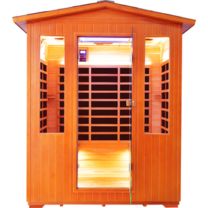 Sauna extérieur en <span class=keywords><strong>bois</strong></span> massif de sapin canadien, imperméable, pour 2 personnes, infrarouge lointain, avec panneau numérique et barre à oxygène - Product Image 1