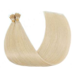 Extensions de cheveux indiennes Remy ondulées et bouclées gris argent Amygirl, I-Tip, double trame, sans perte - Product Image 2