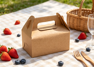 Boîte rigide en papier kraft recyclable écologique épais, découpée et pliée, avec poignée intégrée, fermeture magnétique, sans colle requise - Product Image 4