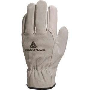 DELTA PLUS - FCN2910 Guante natural de Palma/espalda dividida de cuero de vaca gris (paquete múltiple)-GUANTES EAN 3295249028886 - Product Image 1