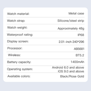 <span class=keywords><strong>Montre</strong></span> connectée AK109 à écran HD de 2,01 pouces, batterie de 1400 mAh, grande capacité, prix d'usine, idéale pour la randonnée et le camping en plein air - Product Image 6