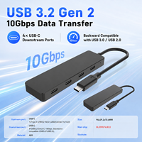 Hub USB-C 10 Gbit/s en gros, puce GL3590 VL822, adaptateur répartiteur USB 3.2 Gen2 Type-C vers 4 ports Type-C SuperSpeed pour MacBook