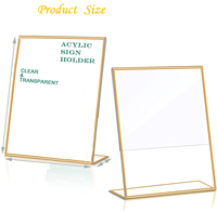 Ventes directes d'usine 8.5x11in acrylique porte-signe en forme de L Table Menu signe titulaire mariage Table numéro titulaire