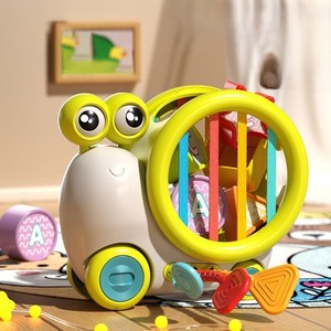 Jouet éducatif pour bébé : escargot de dessin animé à tirer, jeu d'apprentissage et de rembourrage, jouet amusant pour enfants - Product Image 2