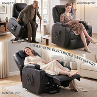 Fauteuil inclinable électrique avec massage et chaleur, canapé individuel moderne pour home cinéma – Offre spéciale