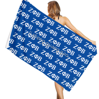 Serviette de plage personnalisée promotionnelle pour sororité ZPB Zeta Phi Beta, serviette de plage en microfibre absorbante à séchage rapide