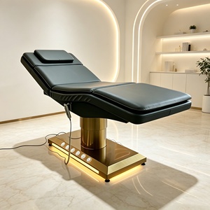 <b>Electric</b> Facial Bed Professional Luxury Stainless Steel Gold 3 Motors Curved Salon Spa Lash Bed Massage <b>Table</b> Facial Beauty Bed - Product Image 6