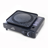 Réchaud de cuisson portable à gaz butane à allumage facile avec grille de barbecue perforée pour fêtes en extérieur