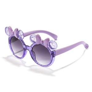 Commercio all'ingrosso carino divertente UV400 occhiali da sole per bambini ragazze personalizzato cartone animato fiocco gattino occhiali parasole - Product Image 5