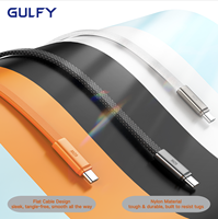 Câble USB-C vers USB-C GULFY avec charge rapide PD 60W et conception plate tressée en nylon pour iPhone 17 et Android