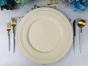 Assiettes rondes en dentelle vintage blanches élégantes Vaisselle en verre pour princesse pour mariage et fête en stock - Product Image 6