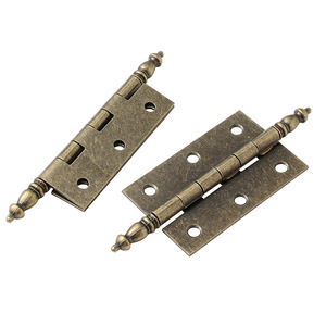 Antique Bronze 3 Inch Crown Head Hinge For Doors Windows Jewelry Boxes Traditional Style Copper Hardware With Screws - Product Image 4