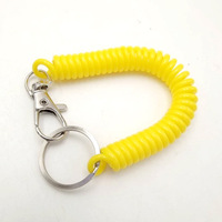 Lanière spirale rétractable en PVC noir écologique de haute qualité avec crochet en plastique pour équipement de pêche