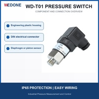 Interrupteur de pression mécanique industriel Wedone WD-T01, contacts NO NC, IP65, 24VDC, pour le contrôle des pompes, des compresseurs, de l'eau, de l'huile, du gaz et de l'air