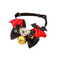 Accessoires festifs pour animaux de compagnie à succès pour Halloween avec clochettes, imprimés citrouille et chauve-souris, colliers bandana ajustables pour chiens et chats