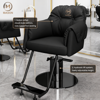 Fauteuil de Barbier Hydraulique Professionnel Inclinable Pivotant à 360° Pompe Hydraulique Robuste Réglage de la Hauteur Gratuit Salon de Coiffure Moderne