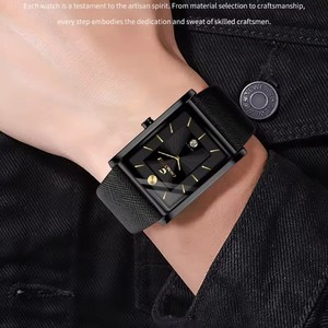 CHAXIGO 112 นาฬิกาข้อมือควอตซ์ทรงสี่เหลี่ยมแฟชั่นใหม่สำหรับผู้ชาย สายหนัง กันน้ำ พร้อมปฏิทิน นาฬิกาสำหรับผู้ชาย Reloj Hombre - Product Image 4