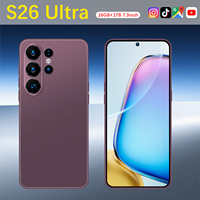 Smartphone S26 Ultra Shenzhen, écran LED 7,3 pouces 90Hz, Android 15, 16 Go, 1 To, 108 MP, 8800 mAh, Deca Core, 5G, Double SIM, Carte TF, Face ID