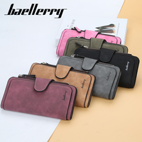 Dompet Wanita Baellerry Model Terbaru, Lipat Tiga, Banyak Slot Kartu, Bahan Kulit PU Doff, Grosir Dompet