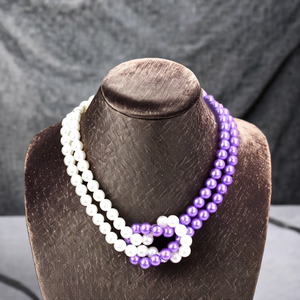 Collana di perle di imitazione di colore su misura con perline di diamanti Punk confraternita di confraternita di confraternita in lega di zinco Design <span class=keywords><strong>greco</strong></span> per Unisex - Product Image 2