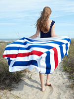 Premium Quality 100% Cotton Terry Bath Towel Ultra Soft Thick Printing Stripes Comfortable Pool Travel Outdoor Beach Towel