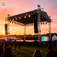 Système de scène modulaire carrée extérieure en treillis d'aluminium pour concerts, scène événementielle portable pour expositions et festivals