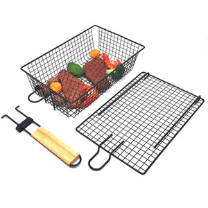 Cesta para Asar de Gran Capacidad con Tapete para Parrilla, Guantes para Barbacoa, <span class=keywords><strong>Pinchos</strong></span> para Asar, Cesta Metálica Antiadherente para Freír en Profundidad para Cocina - Product Image 6